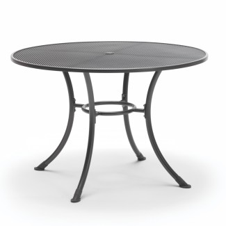 T0416-0200S wrought-iron-restaurant-tables-42-round-mesh-top-table-with-umbrella-hole